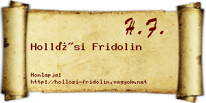 Hollósi Fridolin névjegykártya